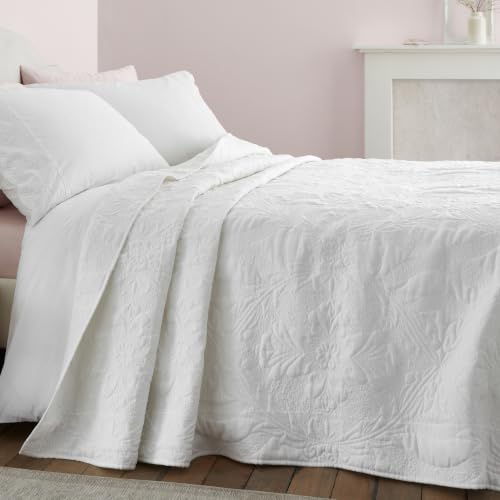 Bianca Fine Linens Marianne Matelasse 240x260cm Bedspread White