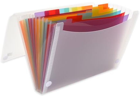 OXFORD Tahiti Dokumentenmappe, A4, mit Faltenbalg, 12 Fächer, Polypro-Einband, zufällige Farbe