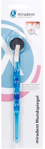 Miradent Mundspiegel blau transparent, 1 St. Vorrichtung