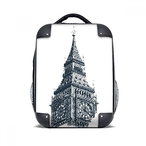 DIYthinker Glockenturm Zeichen Skizze Hard Case Schulter Kind-Rucksack-Geschenk 15
