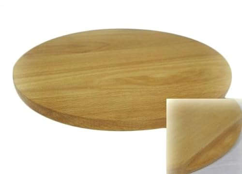 Wooden World - Round Pizza Board Wooden Plate Cutting Board Cutting Serving Pizza Solid Wood - 40 cm