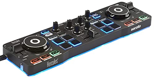 Hercules DJControl Starlight – Portable USB DJ Controller - 2 tracks with 8 pads