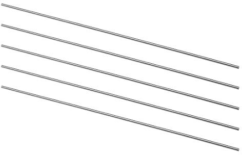 sourcing map 5Stk. Rund Stahlstange 2mm HSS Drehmaschine Stangenmaterial Werkzeug 200mm Lang für Wellen Zahnrad Bohrmaschine Drehende Miniaturachse Zylinderstift DIY Bastelwerkzeug