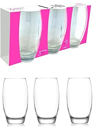6x Clear 510ml Empire Highball Glasses - Tall Hi Ball Glass Water Gin Juice Cocktail Drinking Glassware Tumblers Set - By LAV