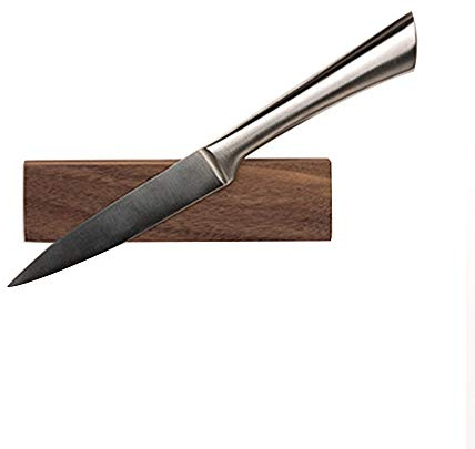 TentHome Porte-Couteau en Bois de Noyer FAS Barre à Couteaux avec Aimant Support Mural Magnétique pour Ustensiles de Cuisine (15cm)