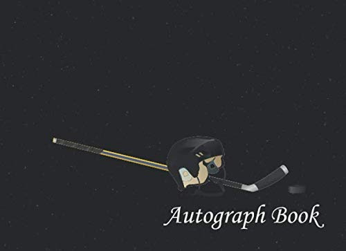 Ice Hockey Autograph Book: Ice Hockey Equipment, Signatures Blank Scrapbook, Blank Unlined Memory Journal, Keepsake Memory Book, Celebrity Memorabilia Album Gift, Present for Sport Lovers