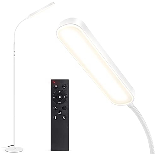 OUTON Lampada da Terra LED Dimmerabile, 12 W/1200 LM, Moderna Lampada da Lettura Regolabile con 4 Temperature di Colore, Telecomando e Controllo Touch, illuminazione per Soggiorno, Camera da letto
