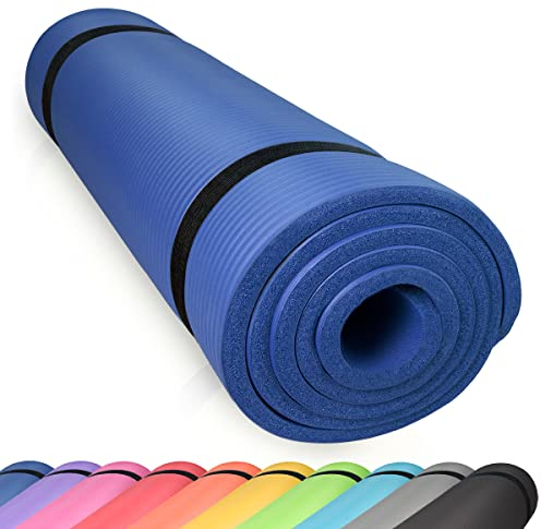 diMio XL Komfort-Gymnastikmatte Yogamatte in 185x90x1.5cm mit Tragegurt Phtalatfrei + SGS-geprüft (Dunkelblau, 185 x 90 x 1.5 cm (XL))