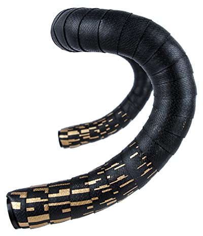 ENJY lenkerband 1 Paar Rennradlenker mit rutschfester Gürtel EVA PU Tape Stoßfest Rennradlenksleiste Zubehör (Color : Gold)