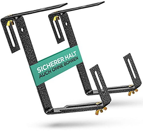 dszapaci Blumenkastenhalterung Balkon 2er Set Balkonkasten Halterung Geländer Halterung Blumenkasten Befestigung Blumenkastenhalter Verstellbar Balkonkästen Halterungen für Balkonkästen Blumenkästen