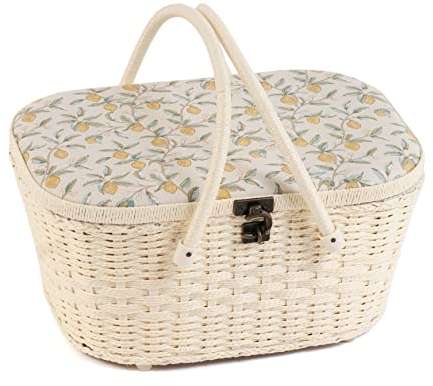 Hobby Gift, Boîte à couture Panier en osier Morris citrons