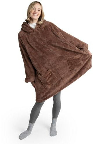 Blumtal Hoodie Decke Damen mit Ärmeln und Kapuze - OEKO-TEX zertifizierter Kuschelpullover Damen - Decke zum Anziehen - Decken Hoodie Damen - Kuschelpullover warm und weich - Decken Pullover