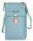 FuninCrea Borsa a Tracolla Cellulare Telefono, Borsa a tracolla in PU alla moda con cerniera, borse a portafoglio per cellulari con tre strati, custodia per piccoli oggetti con foglie (blu)