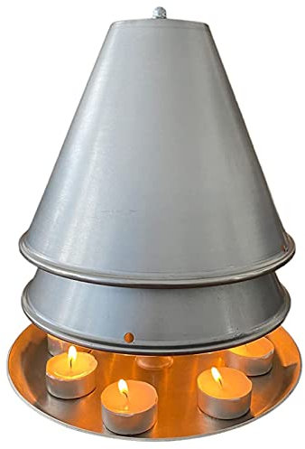 Teelichthalter für bis zu 6 Teelichter, dekorative Teelichte, für Garten, Terrasse, Ofen, Kerzen, Heizung