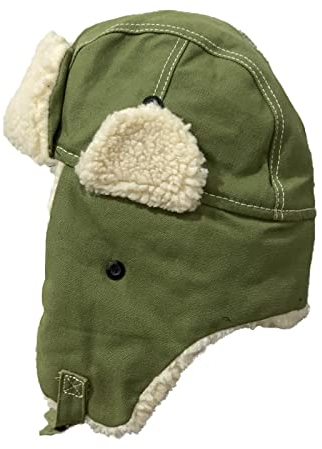 DEPAJA Russische Mütze Russische Fliegermütze Damen Winter Massiv Kaschmir Warme Ohrenklappe Herren Outdoor Ushanka Trapper Ski Bomber Pilot Herren,Grün,56-60Cm