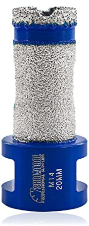 SHDIATOOL Diamant-bohrkrone Fliesenbohrer Finger Fräsen Bits Dia 20mm M14 Thread Shaping Schleifen Keramik Fliesen Granit Vergrößern Fase Löcher Säge Fliesen