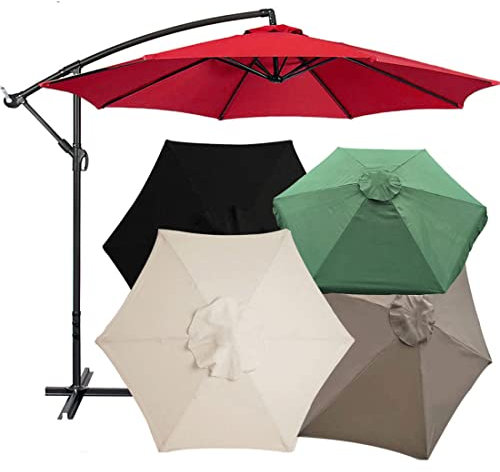 1 toile de rechange pour parasol de jardin, protection UV 30+ pour parasol de jardin, tissu résistant au soleil et à la pluie (3 m/8os, blanc cassé)