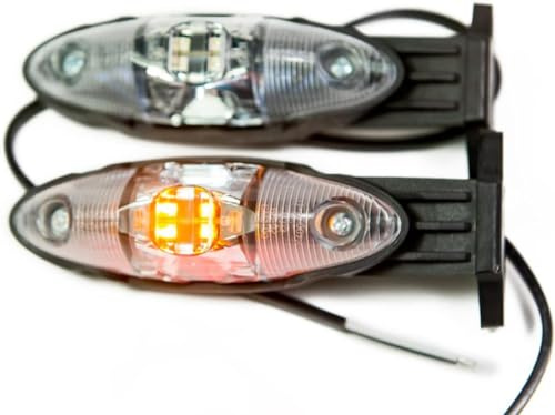 Web Truck 2 x LED Umrissleuchte Begrenzungsleuchte Positionsleuchte Hängend 12-24V, 3 Farben: weiß, rot, orange für LKW PKW Anhänger, Trailer, Wohnwagen usw.