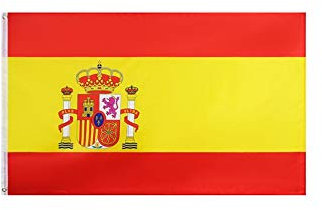 Stormflag Bandera españa grande para Exterior Bandera del barco 30x45cm BANDERA NAUTICA de ESPAÑA poliéster 160g/m2, 2 ojales de metal costura doble con ojal
