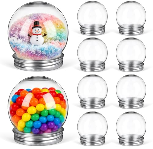 iplusmile 12 Stück Schneekugel zum Selbermachen 150ml - Leere Kunststoffkugeln zum Befüllen mit Schraubdeckel - DIY Bastelset für Wasser-Schneekugeln Gastgeschenke Hochzeit Süßigkeitenflasche Deko