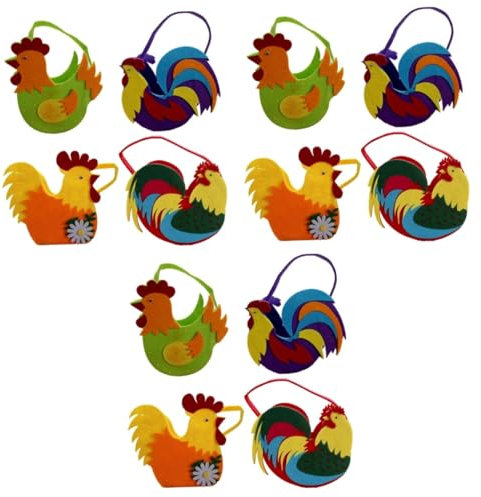 Vaguelly 3pcs Easter Egg Hunt Basket Easter Treat Bags for Boys and Girls Adorable Candy Carrier Non-woven Bright Colors Random Style