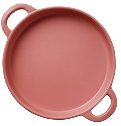 CIYODO Teglia da Forno in Ceramica Resistente Alta Temperatura Pirofila per Lasagne e Quiche AntiGraffio e Facile da Pulire per Pizza e Dolci Design Moderno Rosa