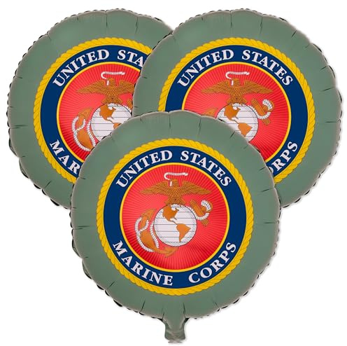 U.S. Marines Official Seal Balloons (3 Pcs.)! 3 Mylar Balloons featuring the Marines Emblem! Great for your Marines’ Birthday, Homecoming, Graduation & More. by Havercamp