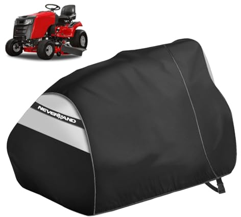 NEVERLAND Funda para cortacésped, ajuste universal, 72 x 54 x 46 pulgadas, cubierta impermeable y resistente al viento para tractor con hebillas y correas, poliuretano Oxford resistente para