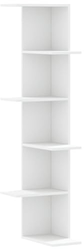 vidaXL Wand-Eckregal Weiß 36,5x36,5x140 cm Holzwerkstoff