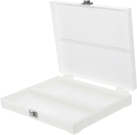 BUGUUYO Mikroskop Objektträger Aufbewahrungsbox Plätze Tragbare Und Platzsparende Aufbewahrungslösung Mit Edelstahlverschluss Für Labor Und Probenlagerung