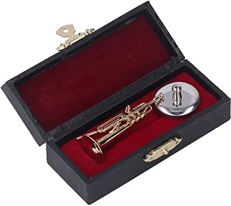 Akozon Miniatur Trompetenmodell Vergoldet 2,56 Zoll Dekor