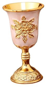 FLCPJGV Copa de Vino de Estilo Europeo, Copa de Vino de Estilo cáliz, Copa Dorada para Bodas, Bar y Aniversario, Blanco