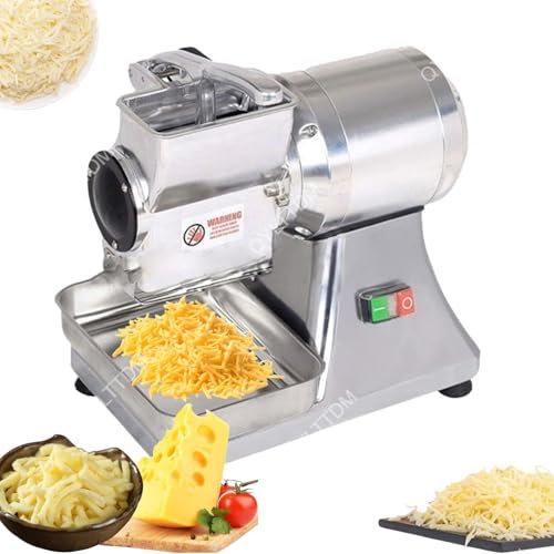 QYLTTDM Rallador De Queso Eléctrico De 550 W, Rallador Rotativo Multieléctrico, Cortador De Queso De Acero Inoxidable, Alto Rendimiento De 40 Kg/H, Seguridad para La Salud Y Bajo Nivel De Ruido