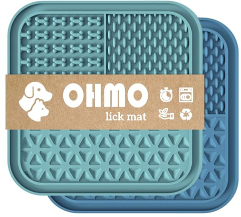 OHMO Schleckmatte Hund, Leckmatte für Welpen Katze 2 Pcs für Haustier, Angst Relief und langsam füttern Leicht zu Reinigen, Lebensmittelqualität Silikon BPA-frei