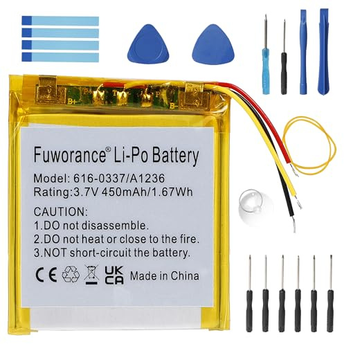 450mAh 3,7 V A1236 616-0337 batteri för iPod Nano 3rd G3 4GB 8GB 616-0311 | 616-0333 mediaspelare video 1,67 Wh litiumpolymerbatteri