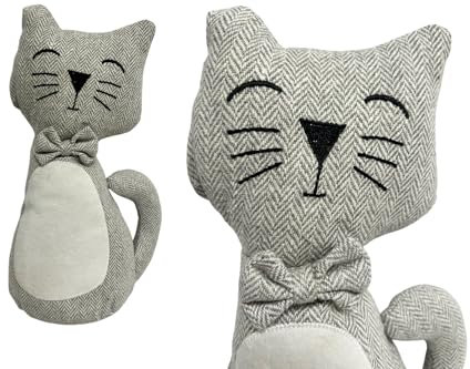Türstopper für Katzen, dekorativer Türstopper für Zuhause und Büro, 30 cm, schwerer Tier-Türstopper für den Innenbereich, dekorativer Türstopper aus Stoff, Katzen in Katzenform, mehrfarbig