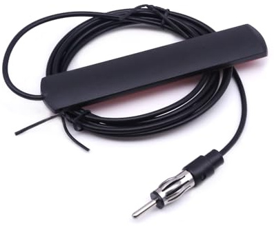 Antenna autoadesiva per auto, antenna FM per autoradio da parabrezza con cavo da 2M e spina Din, antenna FM per autoradio per veicoli, auto, camion e SUV ricevitore radio stereo
