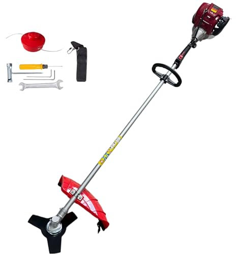 Decespugliatore a Benzina 4 Tempi, 35.8cc, Tagliabordi con Accessori, Rosso Tagliabordi Resistente