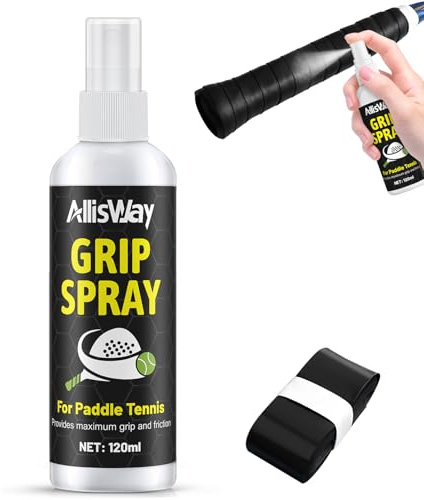 Allisway Grip Spray, Anti Rutsch Spray, Padel Overgrip, Griffband Padel Schläger, Geeignet für Padelschläger, Pole Dance Stange, Torwarthandschuhe, Fitnessgeräte, Rutschfest Schweißabsorbierend, 120ml