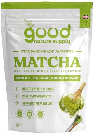 Authentic Japanese Matcha Green Tea Powder Ceremonial Grade – Latte, Coffee, Macha Fuel, Spoon, Whisk, Sachets – Tea, Green Powder, 100% Pure Stone Ground (STND-50g)