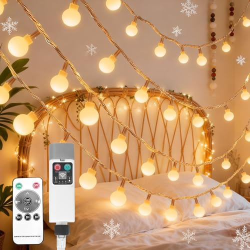 Guirlande lumineuse LED à piles pour extérieur, 10 m, 100 LED, rechargeable par USB, avec minuterie, télécommande, 8 modes, étanche, pour chambre, balcon, jardin, décoration de Noël