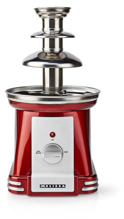 Melissa Fontana di cioccolato retrò a 3 livelli ed effetto cascata - adatta a tutti i tipi di cioccolato senza pezzi - altezza 32 cm - funzione mantenimento calore - facile da pulire