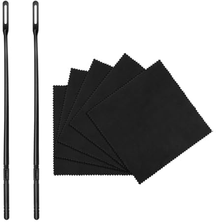 Flute Cleaning Kit with 2 Rods & 5pcs Flute Cleaning Cloth for Inside - Flute Swab, Flute Cleaner Set, Flute Cleaning Rod and Flute Cleaning Cloth, Flute Cleaning Kit for Maintenance