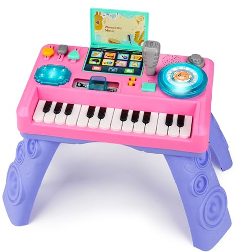 Lypsochaat Baby Spielzeug ab 1 2 3 Jahre mit Musik und Licht, Musikspielzeug Kinder Spielzeug DJ Pult mit Klavier, Babyspielzeug 0-6 0-12 12-18 Monate, Baby Geschenk 1 2 3 Jahre Junge Mädchen