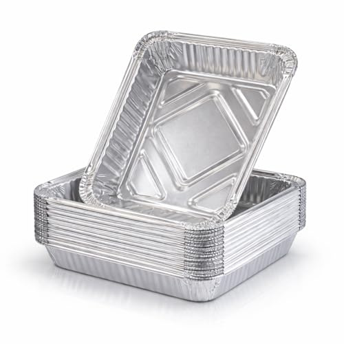 TK Gruppe Timo Klingler Cuenco desechable de aluminio para barbacoa (20 unidades, 1700 ml, 19 x 15 x 5,5 cm, bandeja recogegrasa)