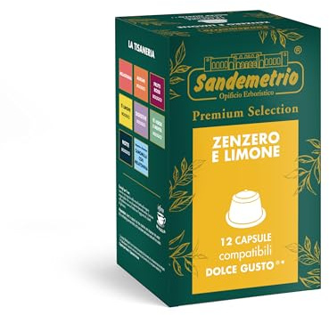 Sandemetrio Tisana Zenzero e Limone, 12 Capsule compatibili con Dolce Gusto®, Premium Selection