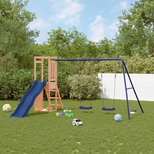 Ordellia Spielturm Massivholz Douglasie mit Doppelschaukel, Wellenrutsche, Sandkasten und Klettergeruest fuer Garten, Spielplatz mit Leiter, Klettern, Schwingen und Motorik fuer Kinder 3 bis 8 Jahre