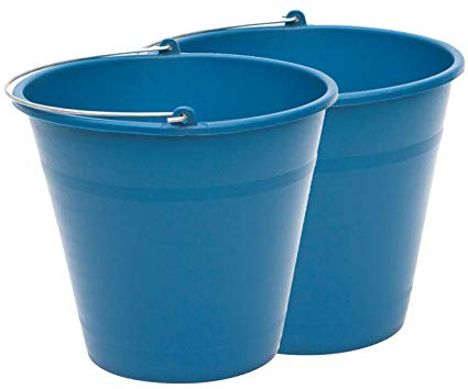 Pack de 2 Cubos engomados de plástico Reciclado (Azul) (8 litros)