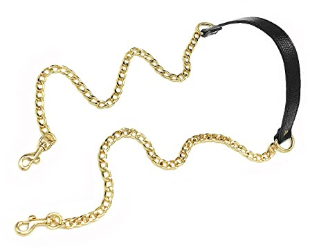 VanEnjoy 18MM Replacement Chain & Genuine Leather Shoulder Crossbody Straps for Handbags Purse Bags (Black)