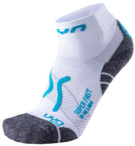 UYN S100066 RUN SUPER FAST Socks Women's Blanc/Turquoise 42